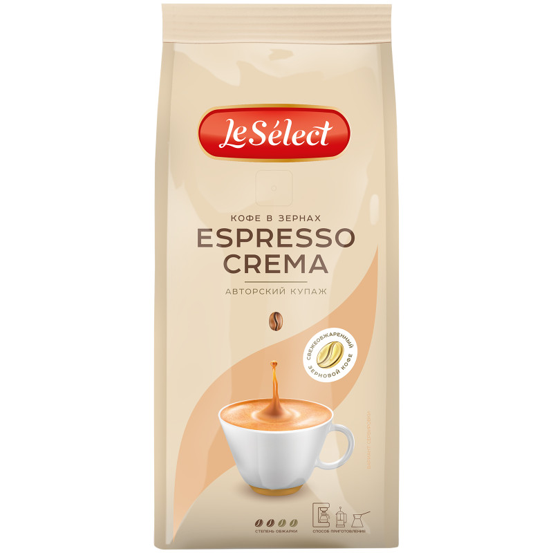 Кофе Le Select Espresso Crema жареный в зёрнах, 200г
