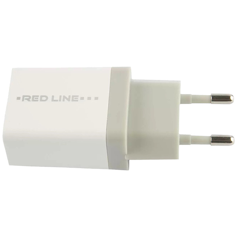 Зарядное устройство сетевое Red Line Fast Charger Lux 1 USB белое — фото 1