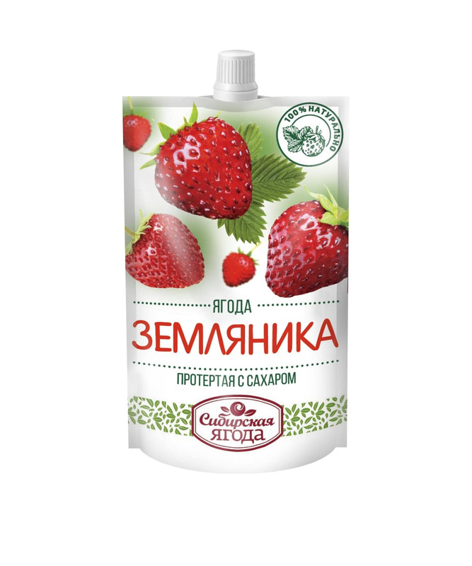 Варенье Сибирская ягода земляника протёртая с сахаром, 280г — фото 1