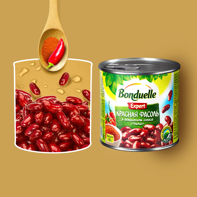 Фасоль красная Bonduelle в томатном соусе чили, 425г — фото 3