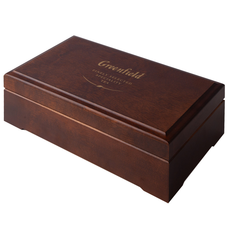 Набор подарочный Greenfield Деревянная шкатулка 8 видов чая в пакетиках, 98x1.8г — фото 1