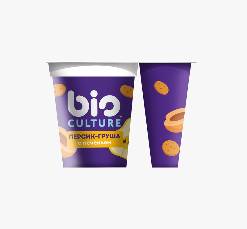 Биойогурт Bio Culture с персиком грушей и печеньем 2.7-3.5%, 127г — фото 2