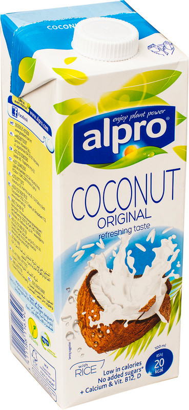 Напиток кокосовый с рисом Alpro Original обогащённый кальцием и витаминами без глютена 0.9%, 1л