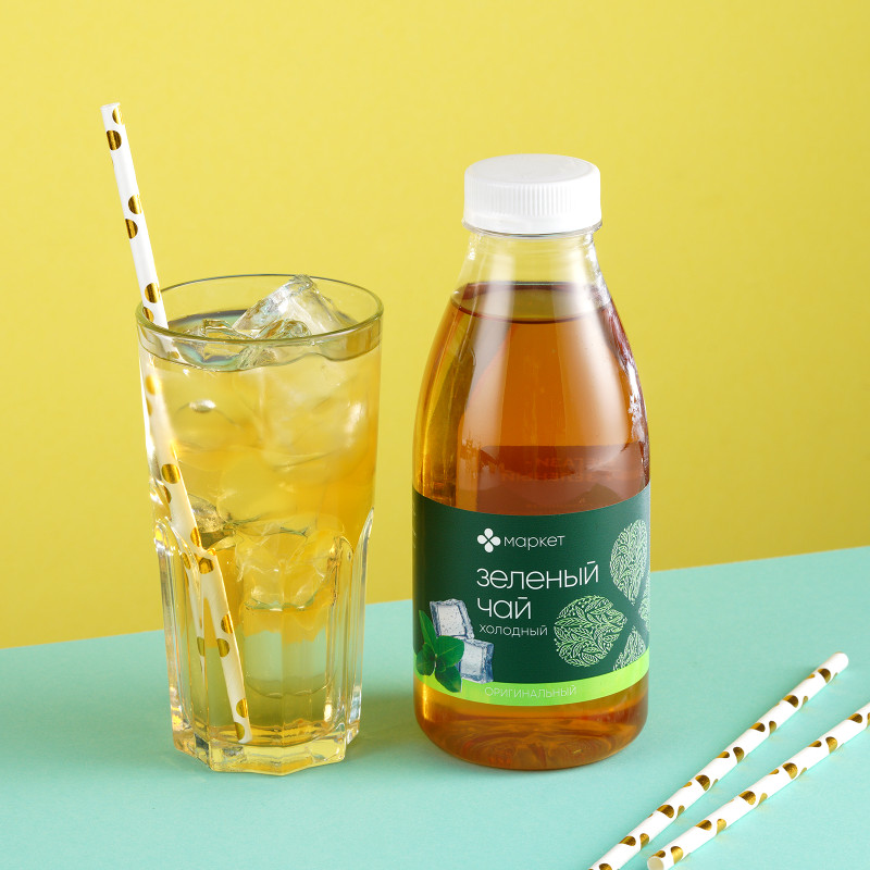 Чай холодный зелёный безалкогольный негазированный Маркет, 500мл — фото 1