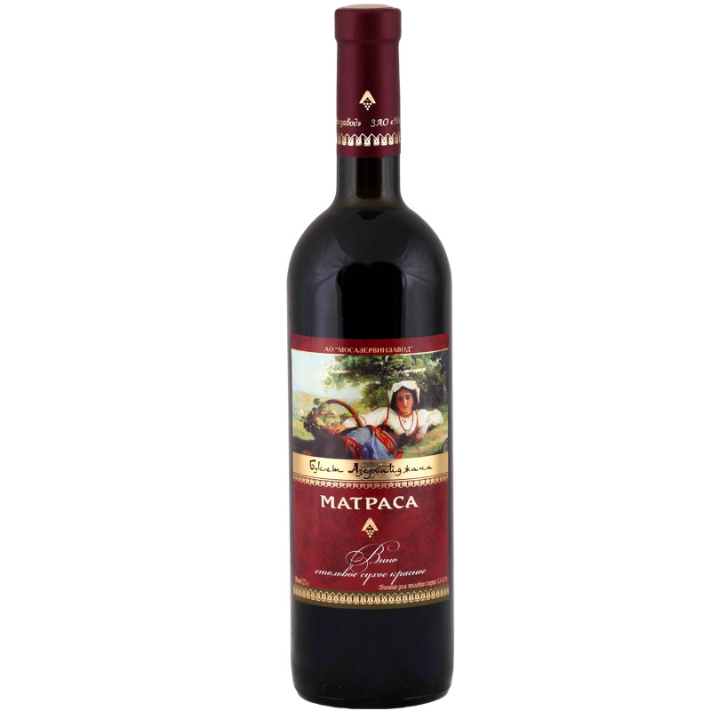 Вино Букет Азербайджана Матраса столовое красное сухое, 750мл
