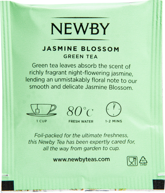 Чай Newby Цветы жасмина зелёный байховый ароматизированный в пакетиках, 25х2г — фото 3