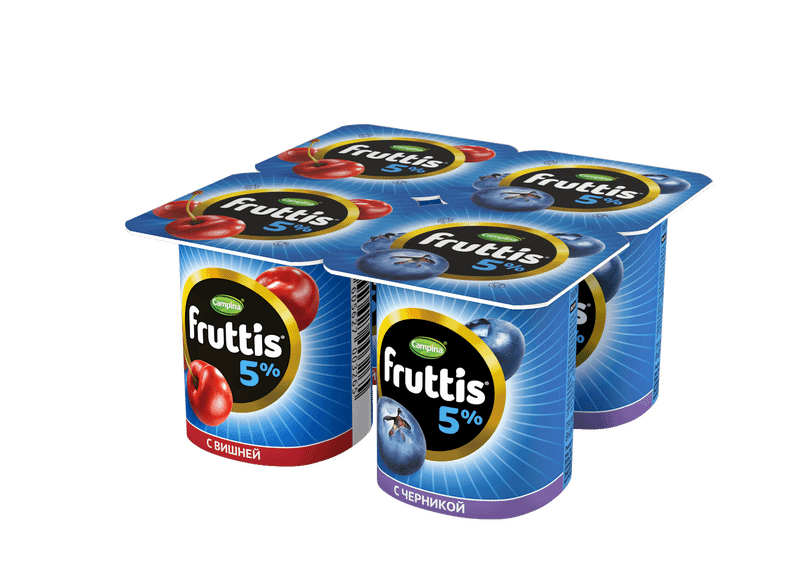 Продукт йогуртный Fruttis вишня-черника 5%, 115г