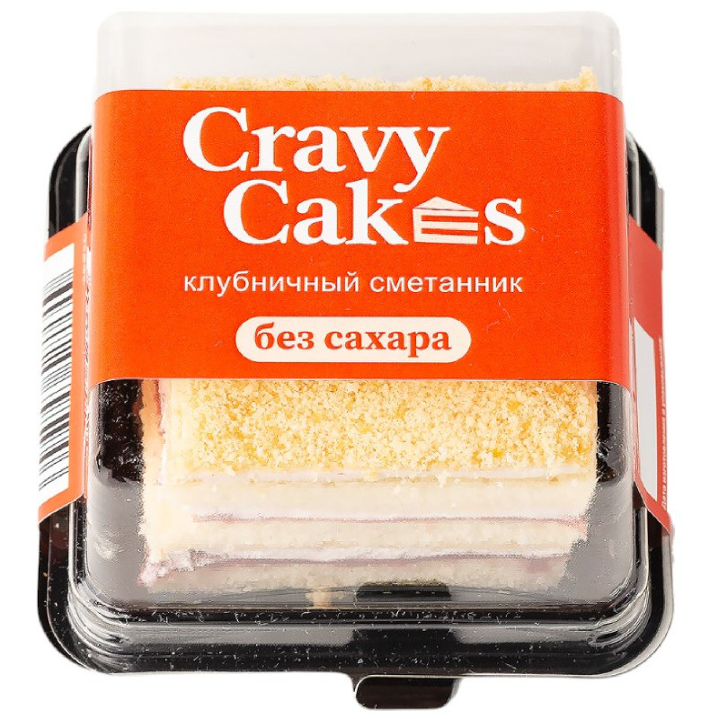 Десерт Cravy Cakes Сметанник клубничный, 90г — фото 1