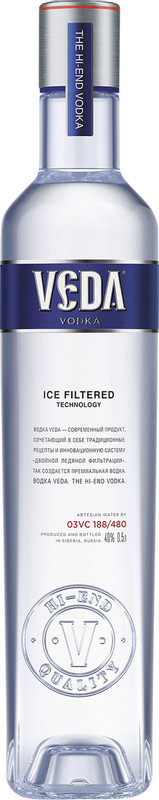 Водка Veda Ледяная фильтрация 40%, 500мл