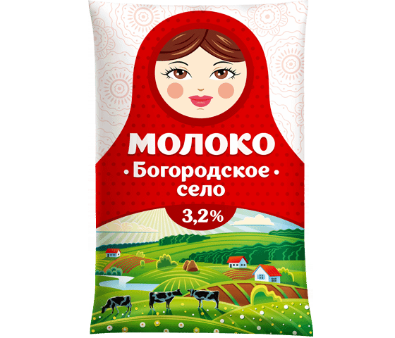 Молоко Богородское питьевое пастеризованное 3.2%, 900мл