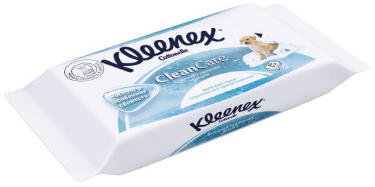 Туалетная бумага Kleenex Cottonelle Clean Care влажная, 42шт — фото 2