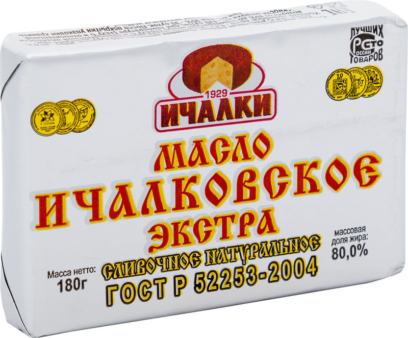 Масло сливочное Ичалки Ичалковское Экстра 80%, 180г