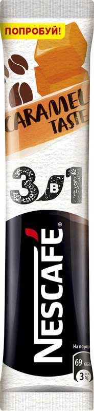 Напиток кофейный Nescafé 3в1 карамельный вкус растворимый, 16г