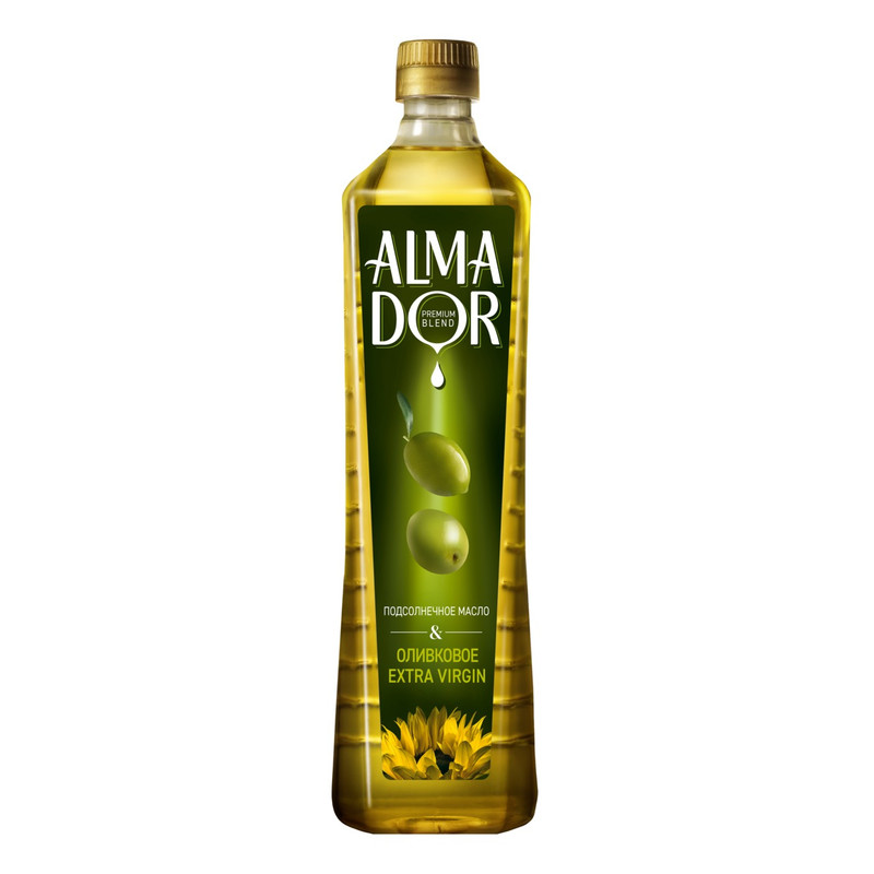 Масло растительное Almador смесь подсолнечного и оливкового, 790мл