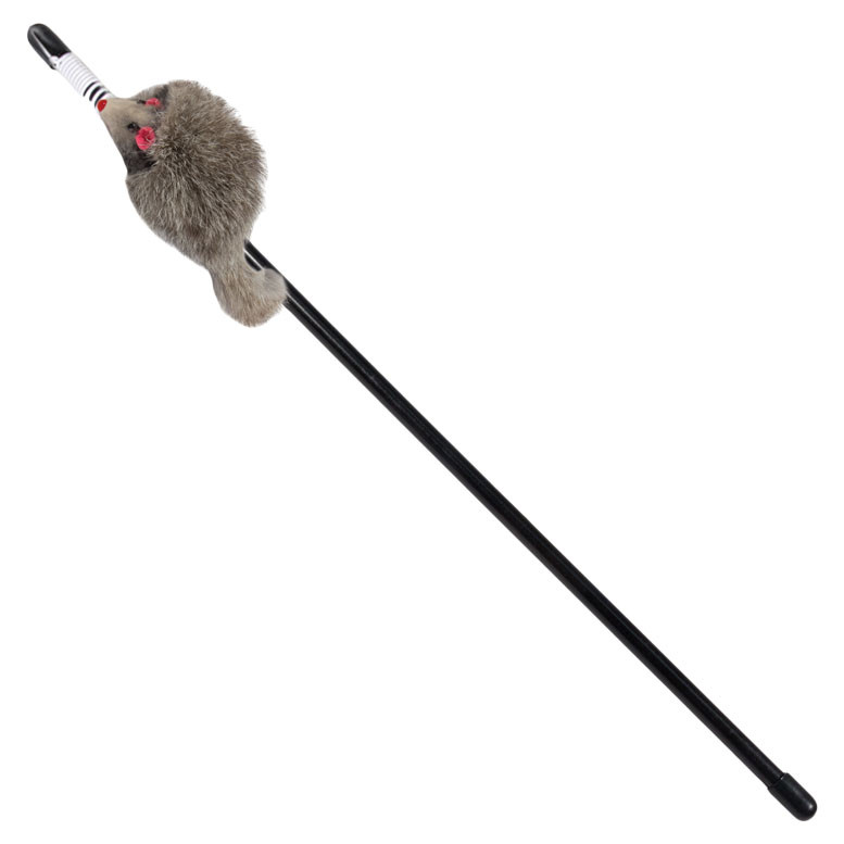 Игрушка для кошек Triol Дразнилка серая мышка, 7х50см — фото 1