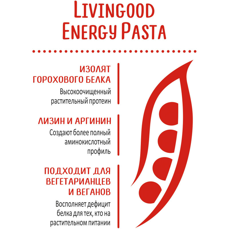 Макароны Livingood Energy Pasta Fusilli высокобелковые, 400г — фото 6