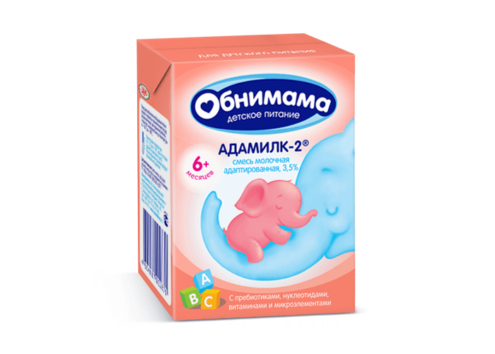 Смесь Обнимама Адамилк-2 молочная адаптированная с 6 месяцев 3.5%, 200г
