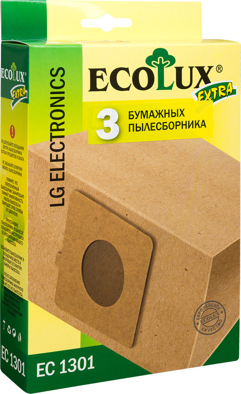 Мешок-пылесборник EcoLux Extra EC1301 бумажный для пылесосов LG, 3шт — фото 3