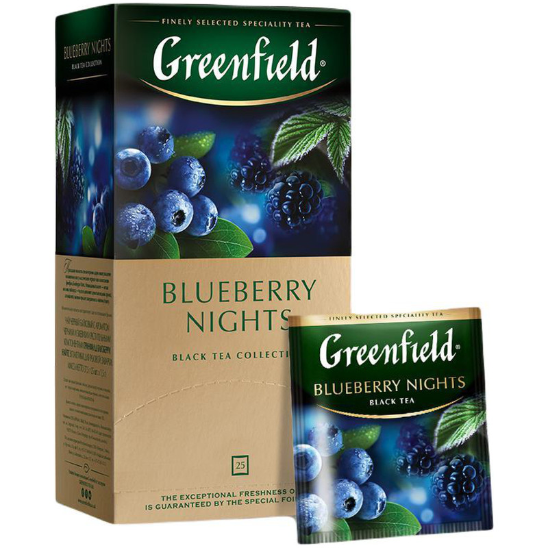Чай Greenfield Blueberry Nights чёрный с ароматом черники и ежевики в пакетиках, 25х1.5г — фото 3