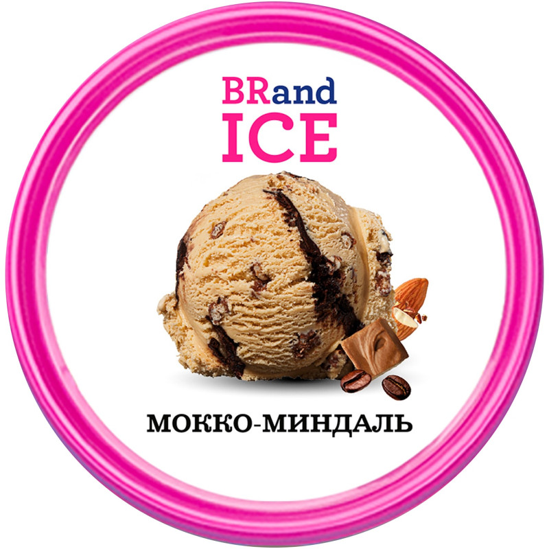 Мороженое BrandIce Мокко-миндаль сливочное с кофе и орехами миндаля, 1кг — фото 2