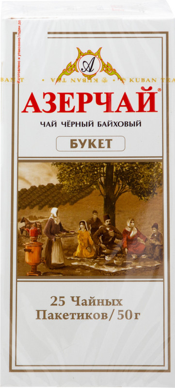 Чай Азерчай Букет чёрный байховый в пакетиках, 25x2г — фото 1