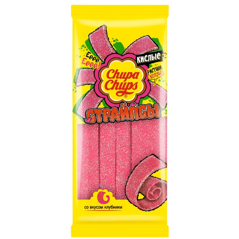 Мармелад Chupa Chups Страйпсы экструдированный cо вкусом клубники, 120г