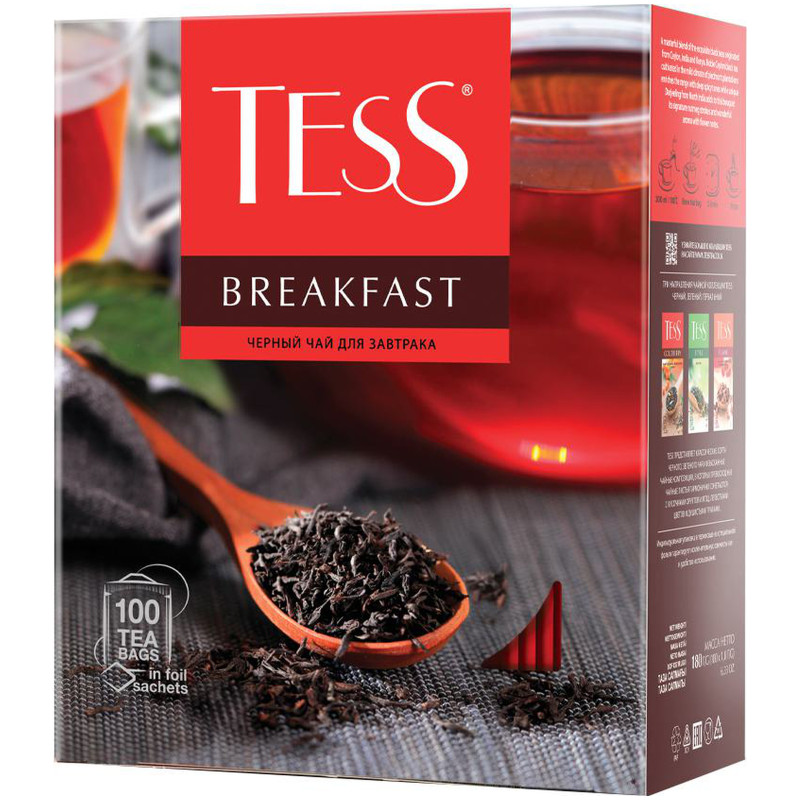 Чай Tess Breakfast чёрный байховый, 100х1.8г — фото 1