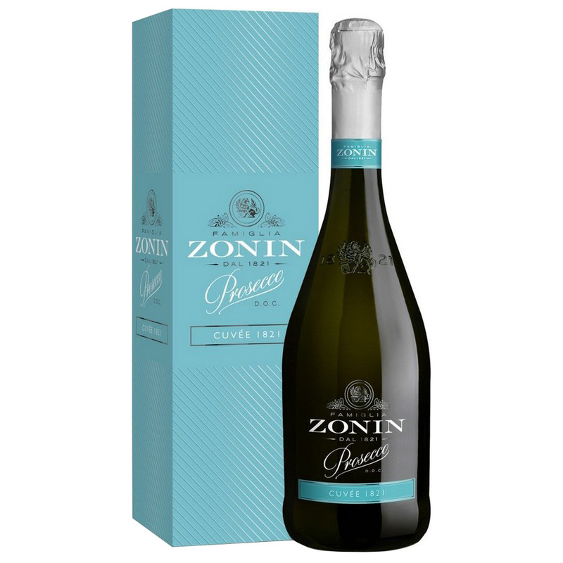 Вино Zonin Просекко белое брют в подарочной упаковке, 0.75л — фото 1