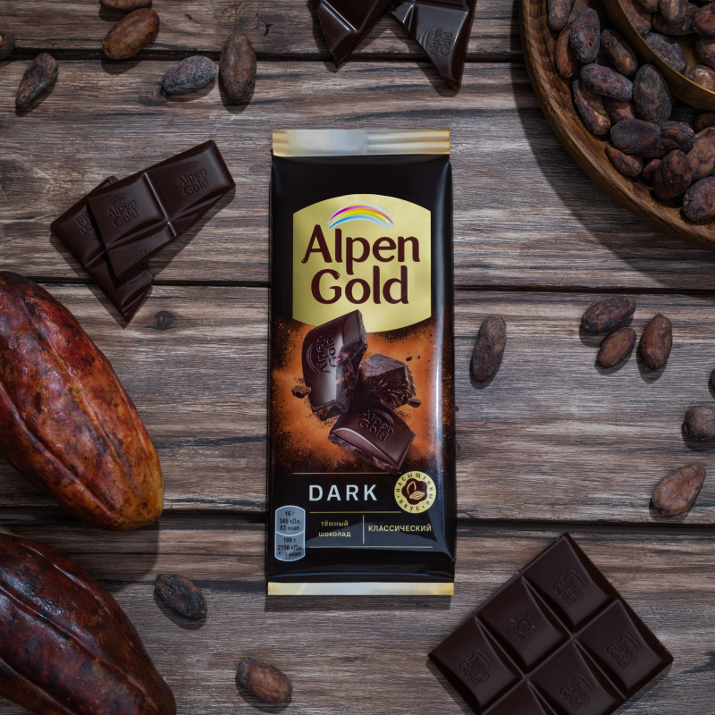 Шоколад тёмный Alpen Gold Классический, 80г — фото 3