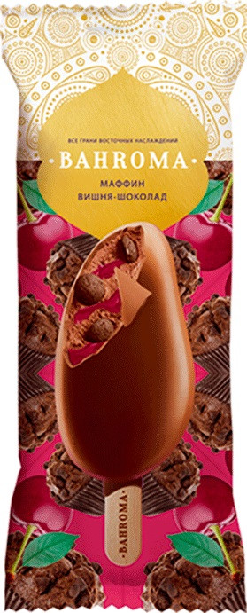 Мороженое сливочное Bahroma Вишнёвый маффин эскимо 8%, 75г
