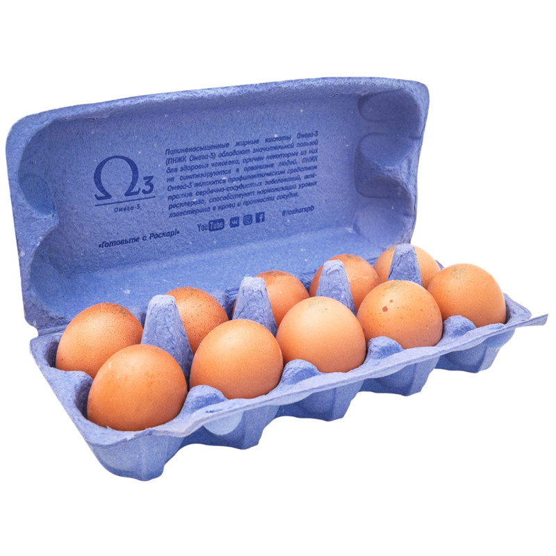 Яйцо куриное Роскар Экстра омега-3 С1, 10шт — фото 1