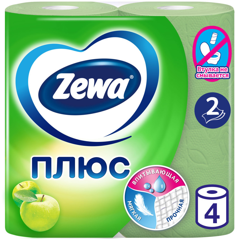 Туалетная бумага Zewa Плюс ароматизированная 2 слоя, 4шт