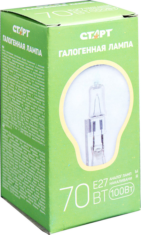 Лампа накаливания Старт E27 70W груша галогенная — фото 5