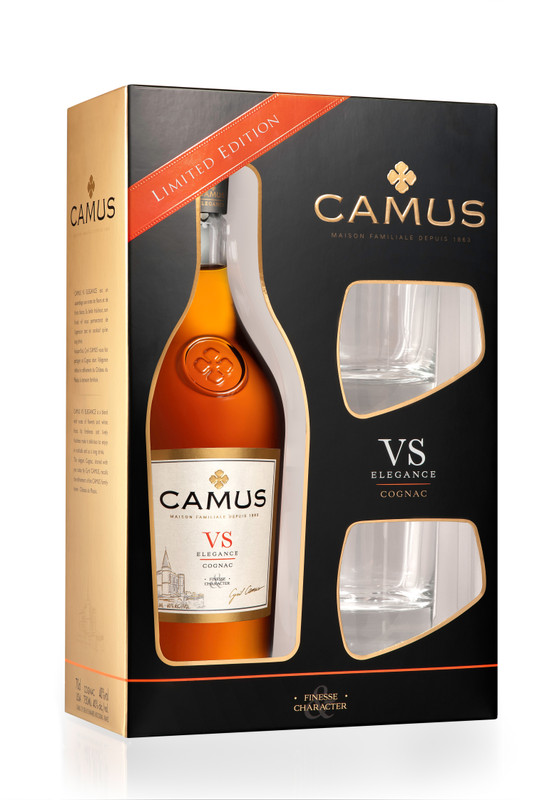 Коньяк Camus VS Елегансе когнак, 700мл + 2 стакана