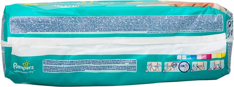 Подгузники Pampers Active Baby-Dry Maxi р.4 8-14кг, 46шт — фото 1