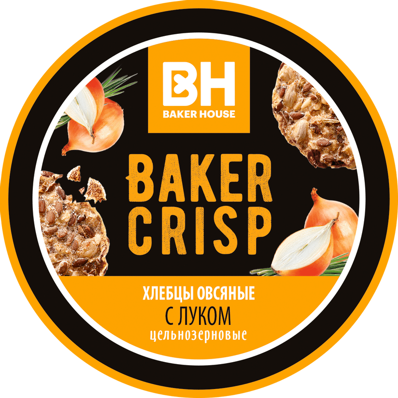 Хлебцы Baker House цельнозерновые овсяные с луком, 90г — фото 1