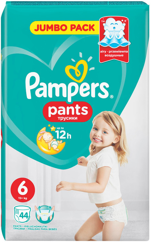 Подгузники-трусики Pampers Pants Extra Large р.6 16+кг, 44шт — фото 1