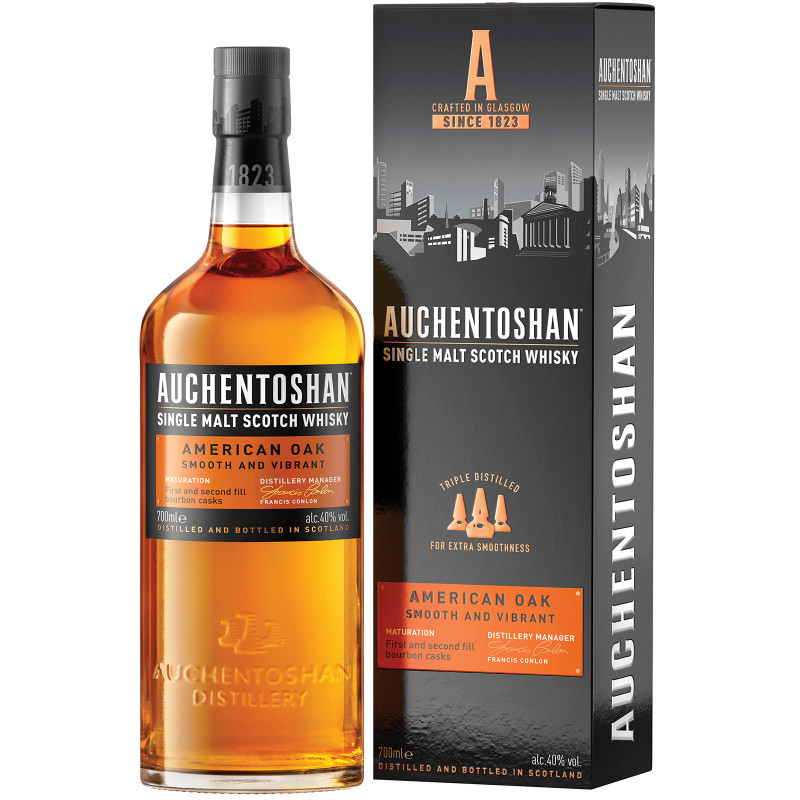 Виски Auchentoshan American Oak 40% в подарочной упаковке, 700мл
