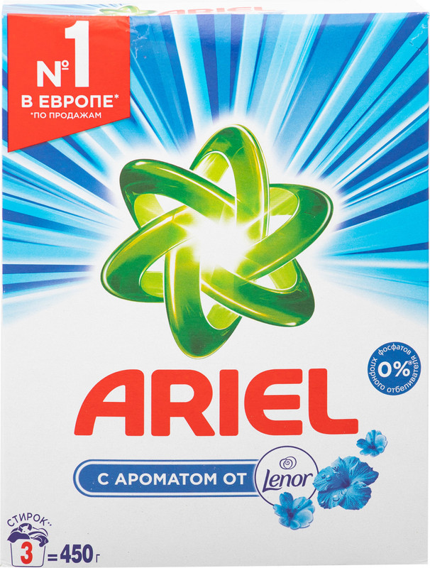 Порошок стиральный Ariel Lenor Effect, 450г — фото 1