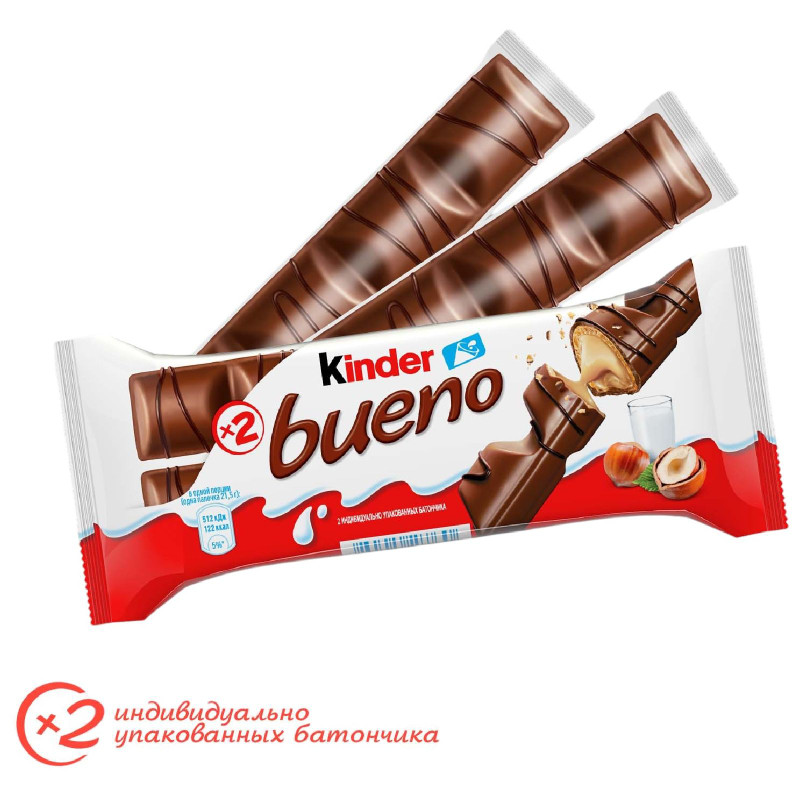 Батончик Kinder Bueno, 3шт — фото 1