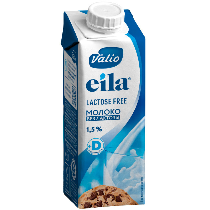 Молоко Viola Eila безлактозное c витамином D ультрапастеризованное 1.5%, 250мл