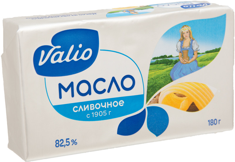 Масло кислосливочное Valio 82.5%, 180г
