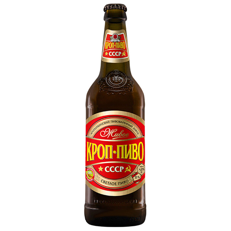 Пиво Кроп-Пиво СССР светлое фильтрованное 4%, 1.5л