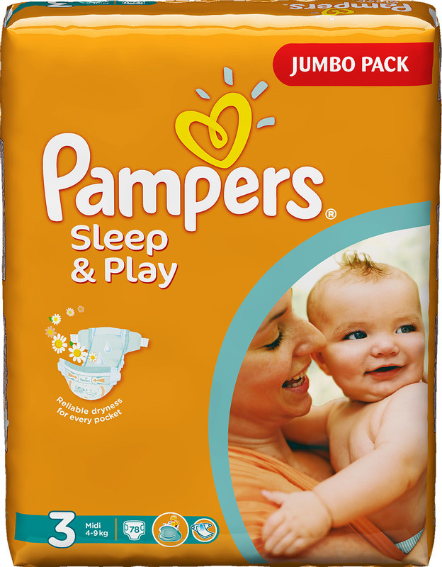 Подгузники Pampers Sleep&Play р.3 6-10кг, 78шт