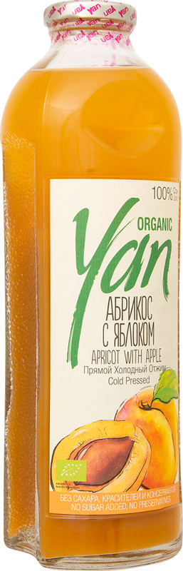 Сок Yan Organic абрикосово-яблочный, 930мл — фото 1