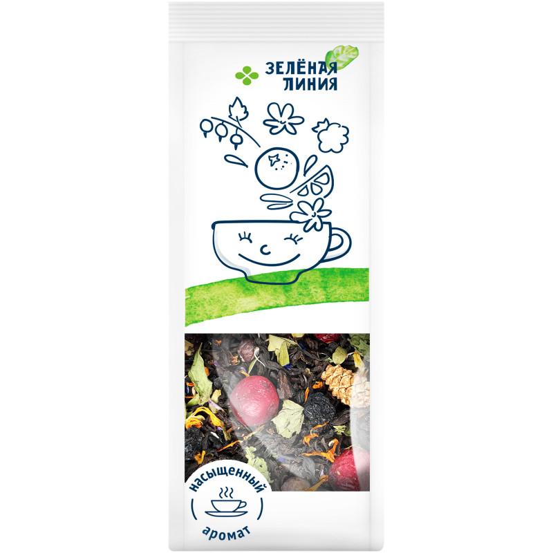 Чай Таежный черный ароматизированный Зелёная Линия, 80г — фото 1