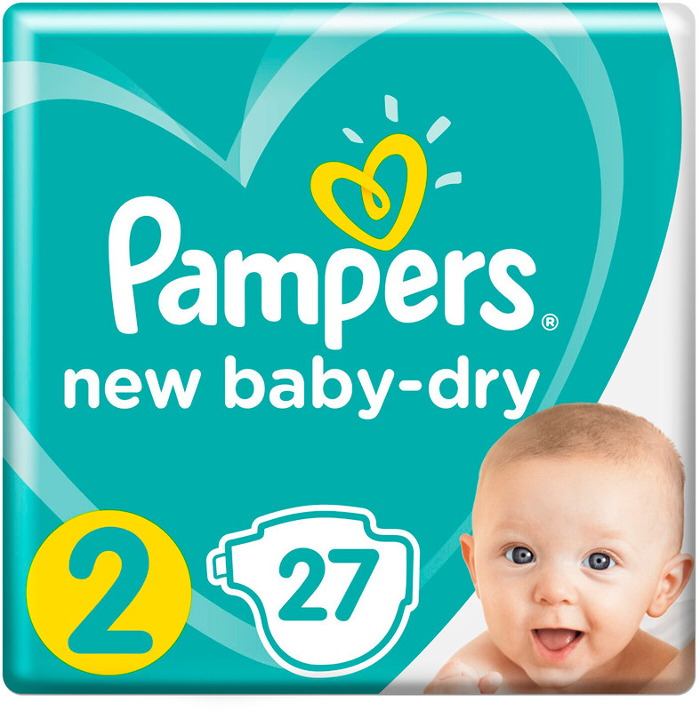 Подгузники Pampers New baby-Dry Mini р.2 3-6кг, 27шт