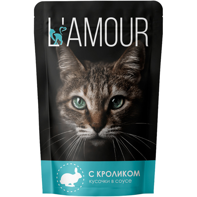 Корм Lamour для кошек с кроликом в соусе, 75г