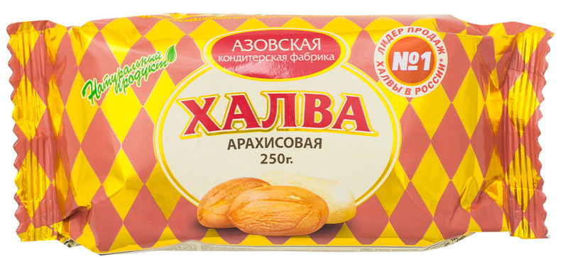 Халва Азовская КФ арахисовая, 250г — фото 1