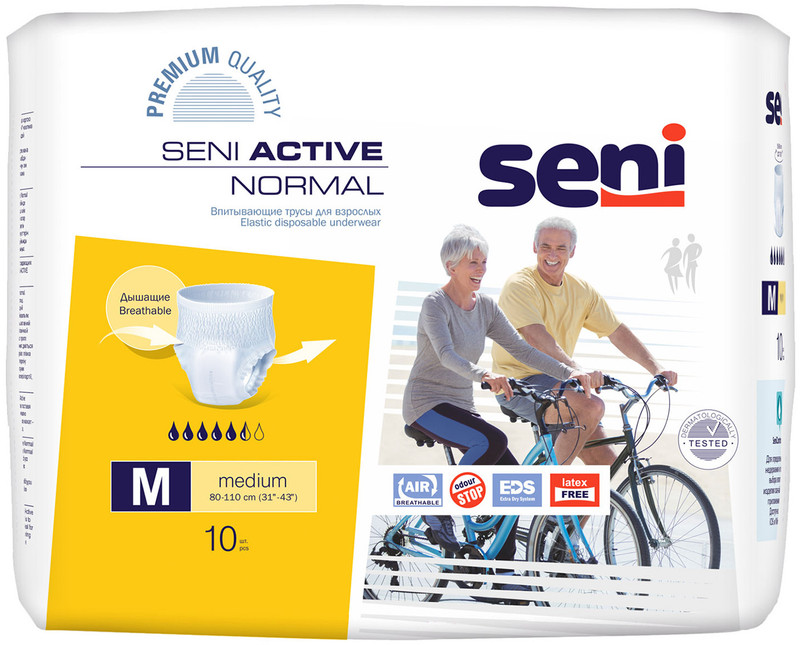 Трусы Seni Active normal medium впитывающие для взрослых, 10шт